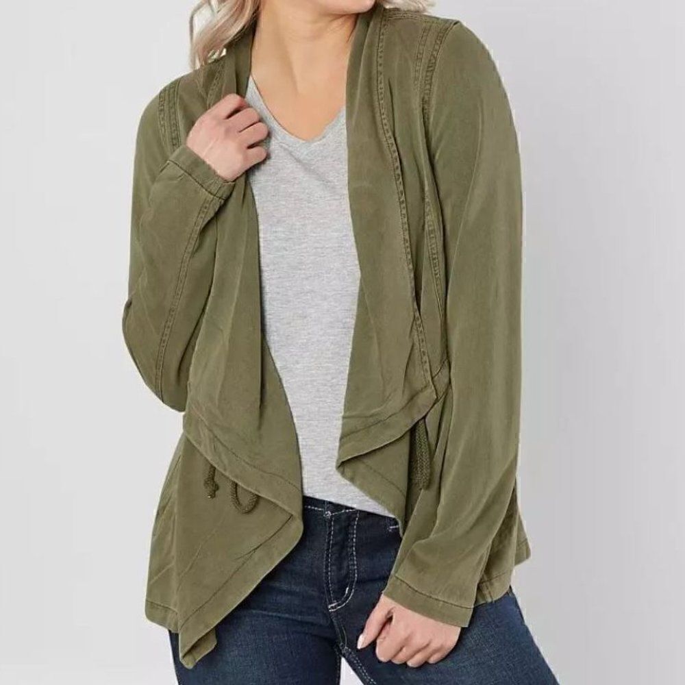 BKE Green Flyaway Lightweight Oversized Jacket Size Large